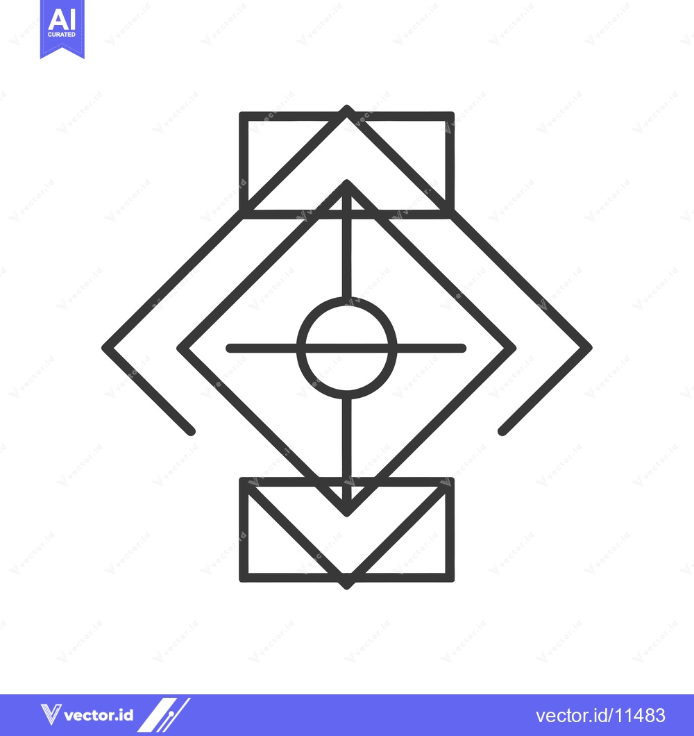 Premium Vector of Abstract Geometric Line Art Design with a Circle in the Center