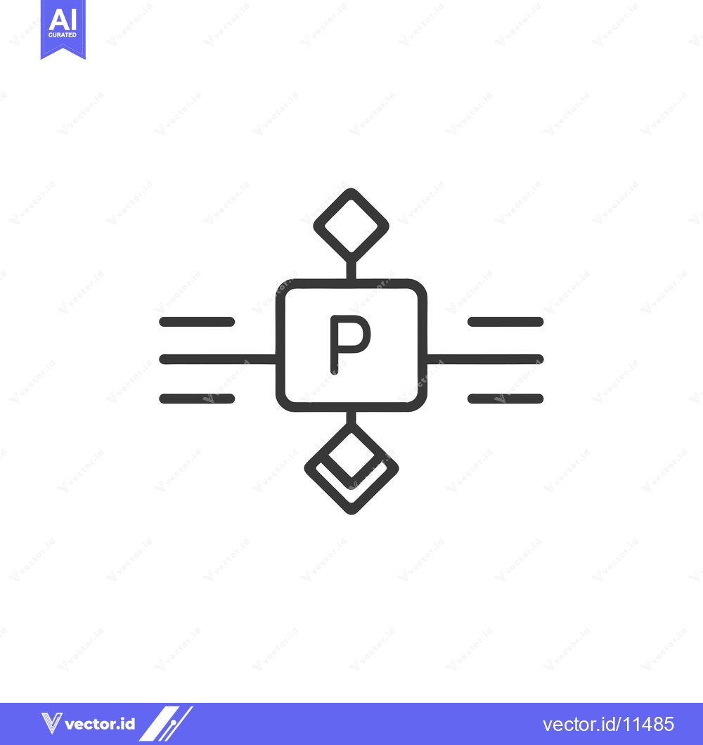 Premium Vector of Abstract Geometric Line Art Design with Letter P