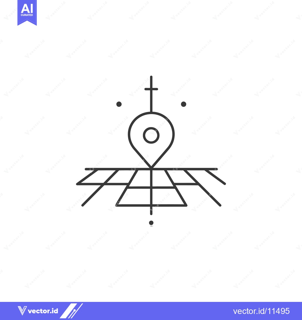 Premium Vector dari Abstract Geometric Location Pin Symbol with Grid