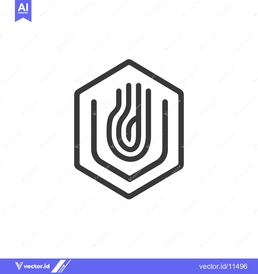 Premium Vector of Abstract Geometric Logo Design with Hexagon and Lines