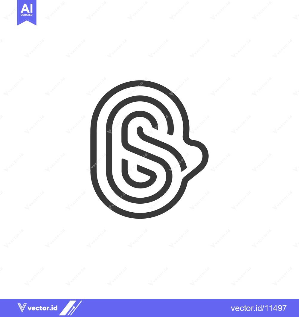 Premium Vector dari Abstract Geometric Logo Design with Intertwined Lines Forming a Letter