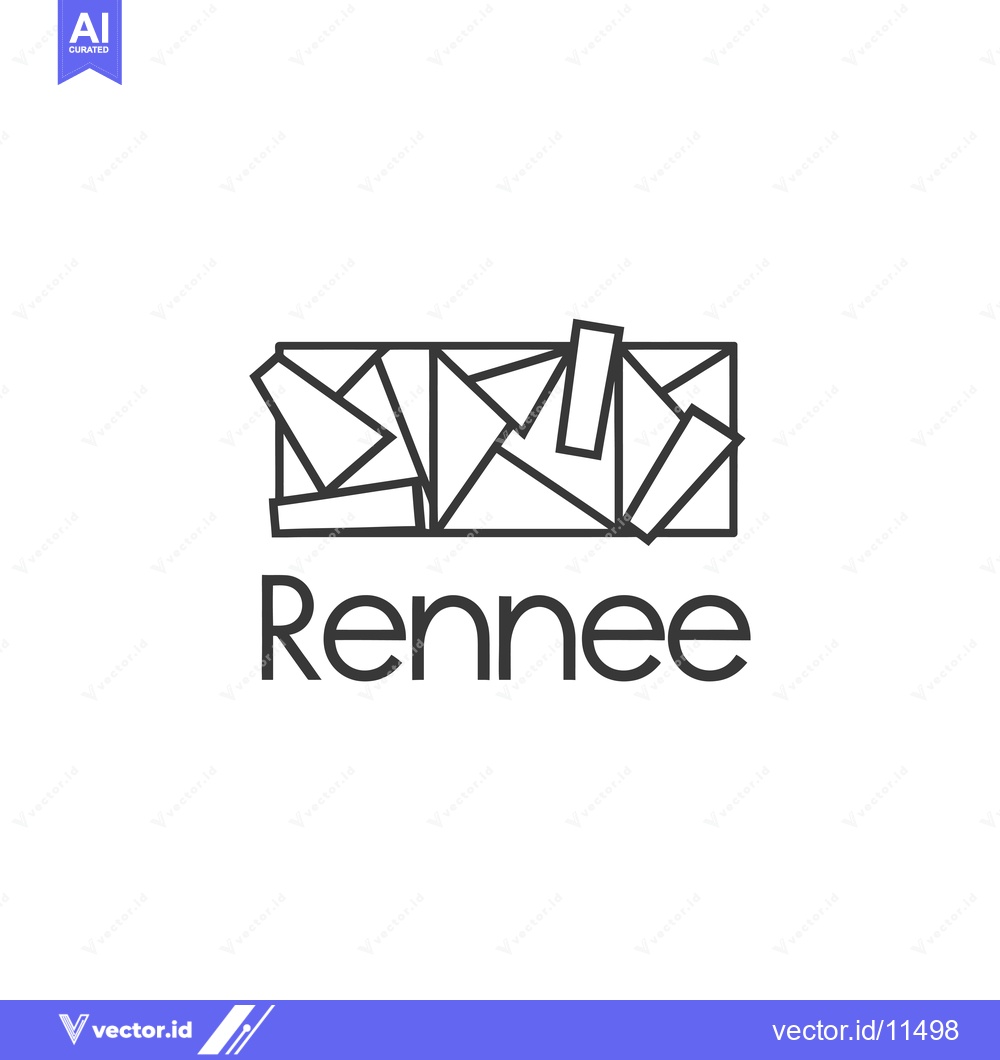 Premium Vector dari Abstract Geometric Logo Design with "Rennee" Text
