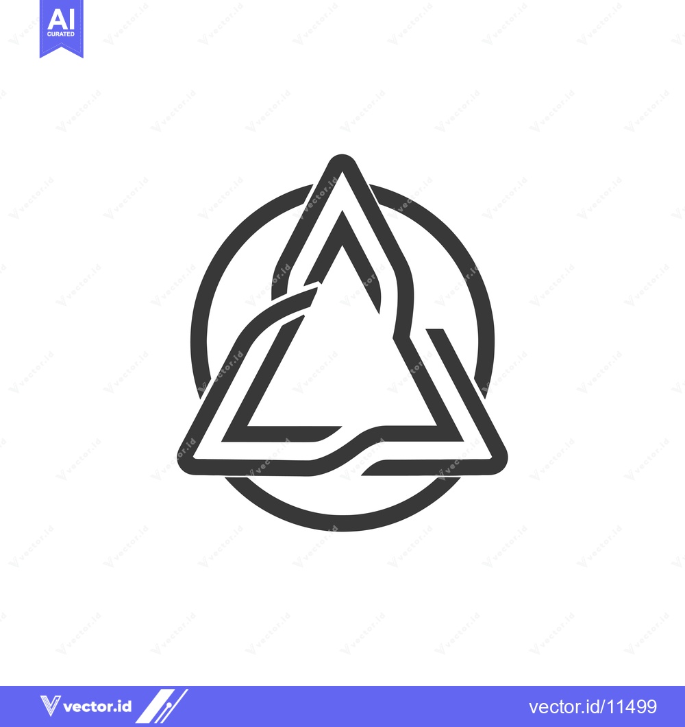 Premium Vector of Abstract geometric logo with a triangle inside a circle