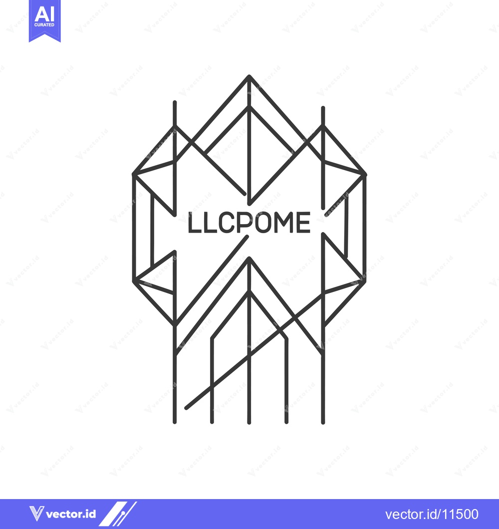 Premium Vector of Abstract Geometric Logo with "LLCPOME" Text