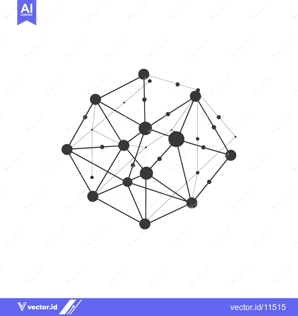 Premium Vector dari Abstract Geometric Network of Connected Dots and Lines