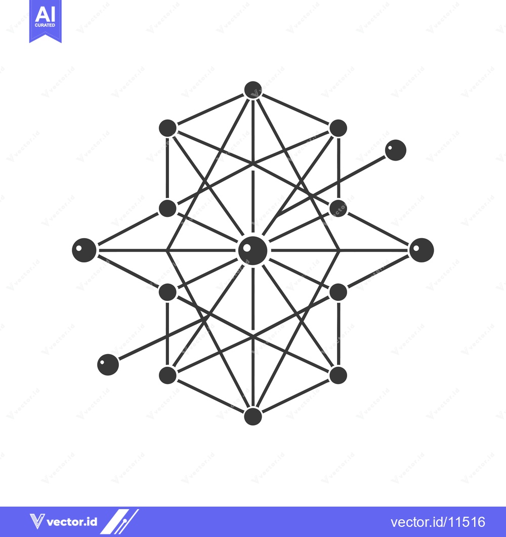 Premium Vector dari Abstract Geometric Network with Central Hub and Multiple Connections