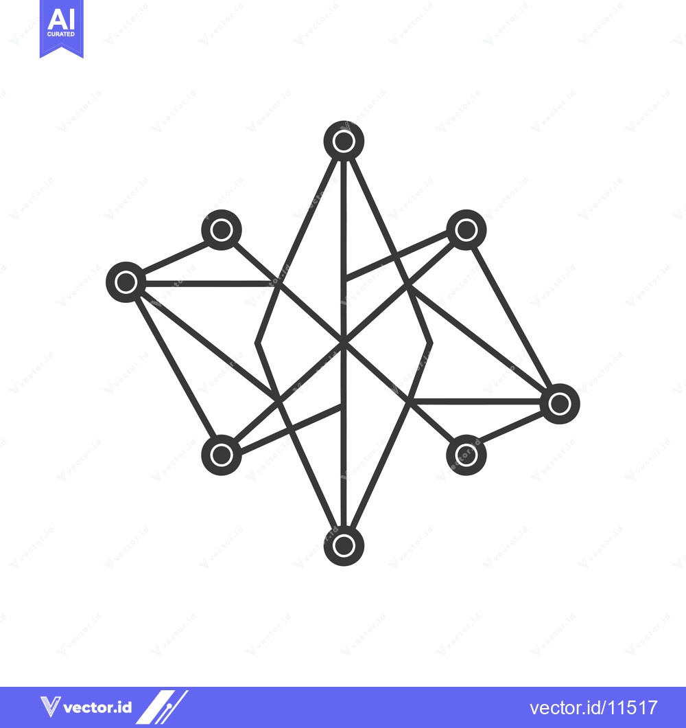 Premium Vector of Abstract Geometric Network with Circular Nodes