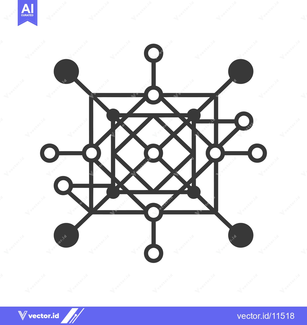 Premium Vector dari Abstract Geometric Network with Connected Circles and Lines