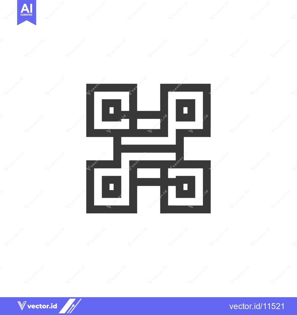 Premium Vector dari Abstract Geometric Pattern Composed of Interlocking Squares