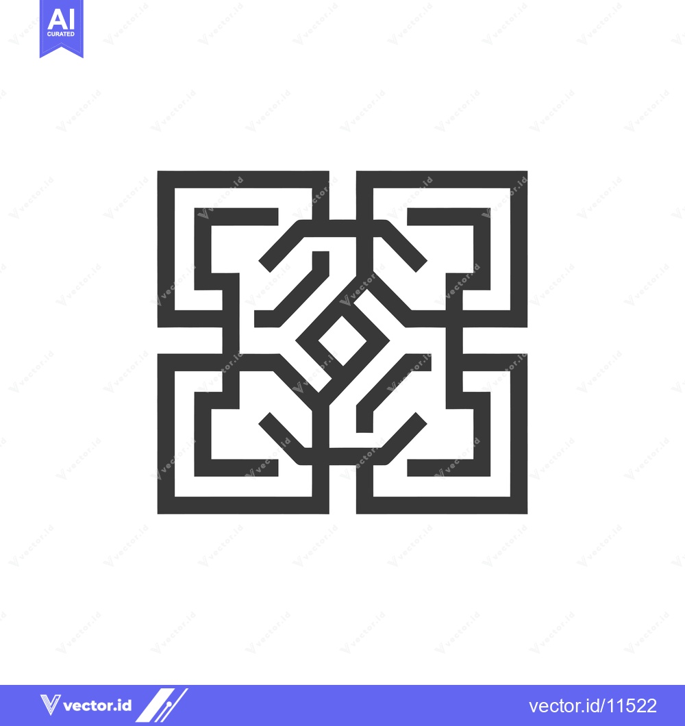 Premium Vector dari Abstract Geometric Pattern Composed of Interlocking Squares