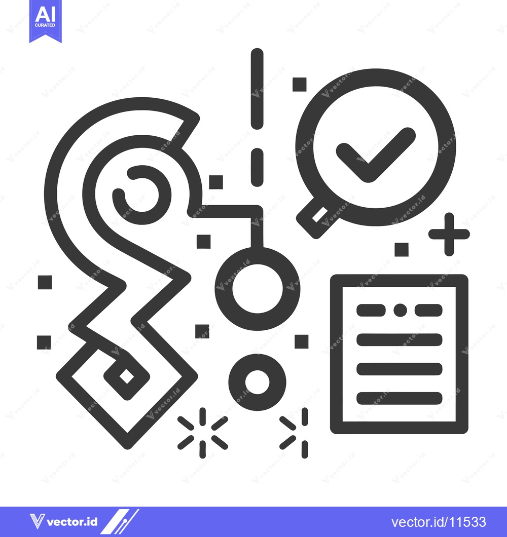 Premium Vector dari Abstract Geometric Pattern with Checkmark, Document, and Circular Elem
