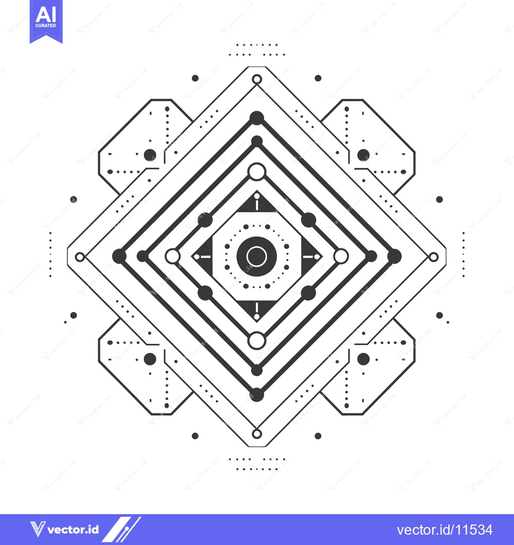 Premium Vector of Abstract Geometric Pattern with Circles and Lines