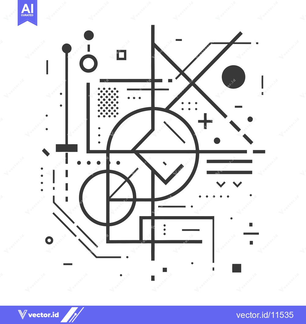 Premium Vector dari Abstract Geometric Pattern with Circles, Lines, and Dots