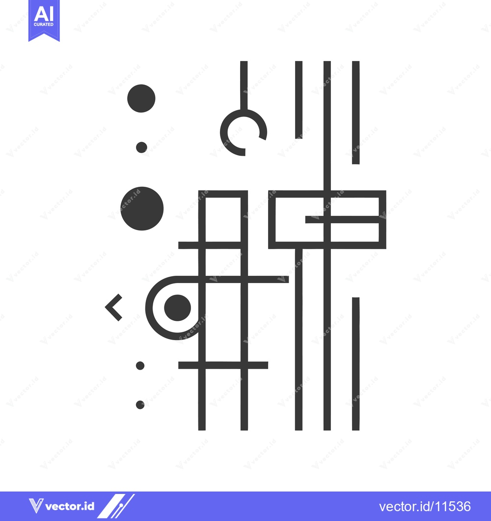 Premium Vector of Abstract Geometric Pattern with Circles, Lines, and Squares