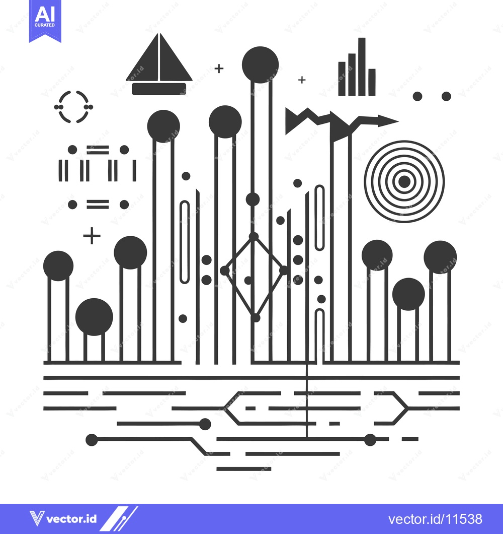 Premium Vector dari Abstract Geometric Pattern with Circuitry and Geometric Shapes