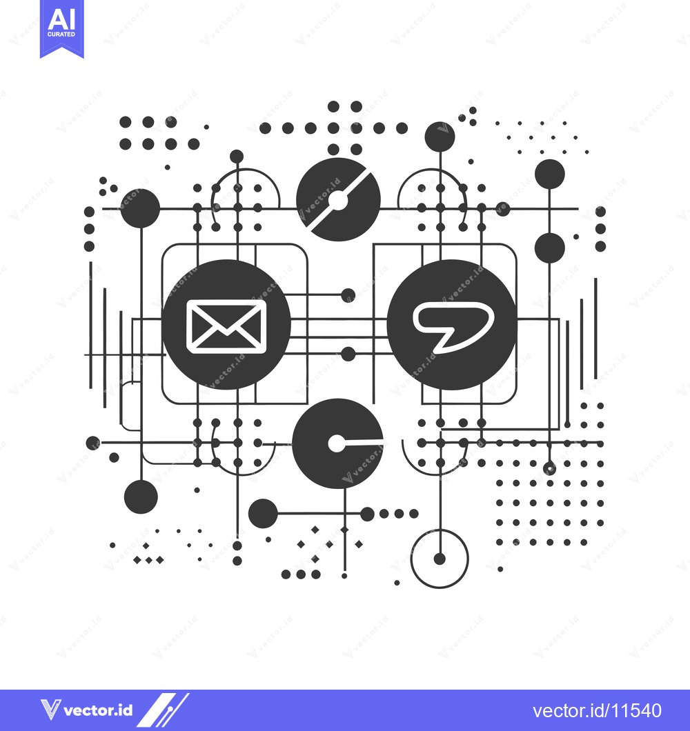 Premium Vector of Abstract Geometric Pattern with Communication Symbols