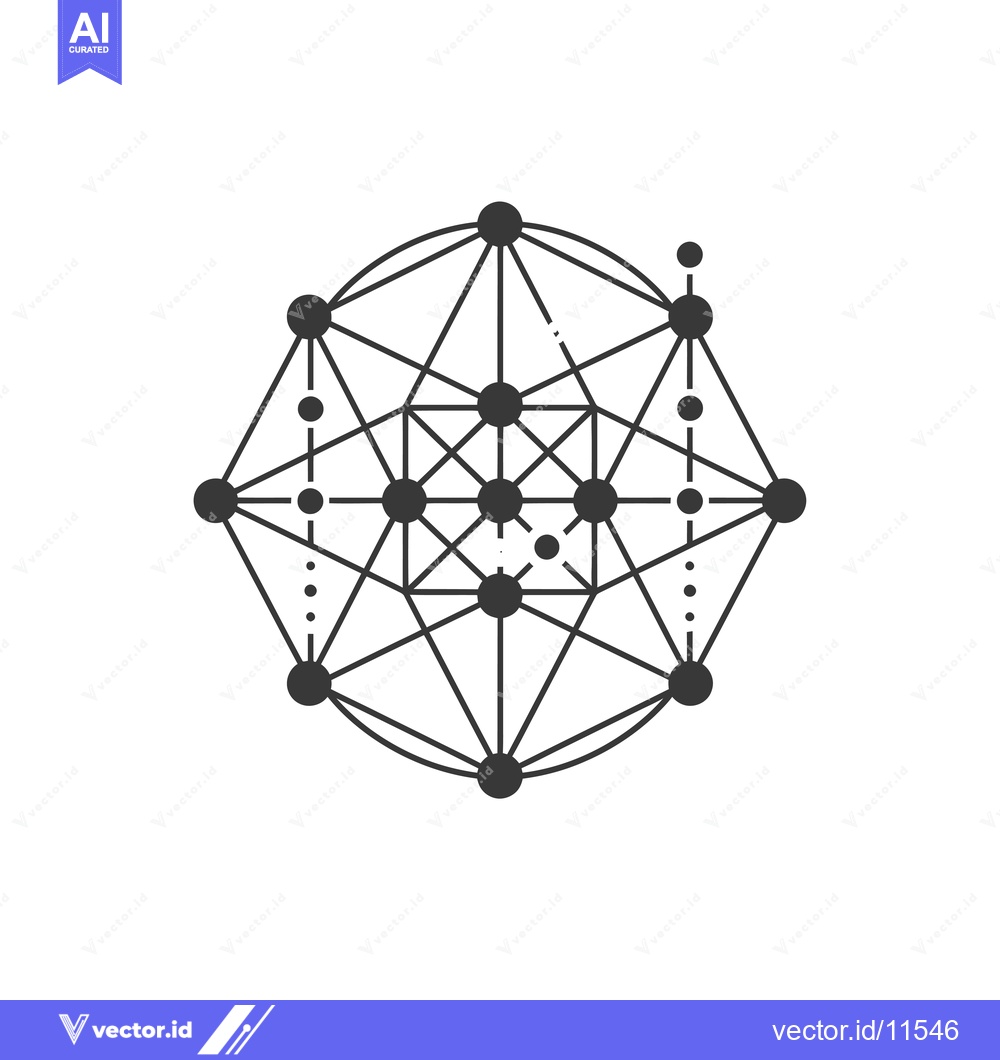 Premium Vector dari Abstract Geometric Pattern with Interconnected Circles and Lines