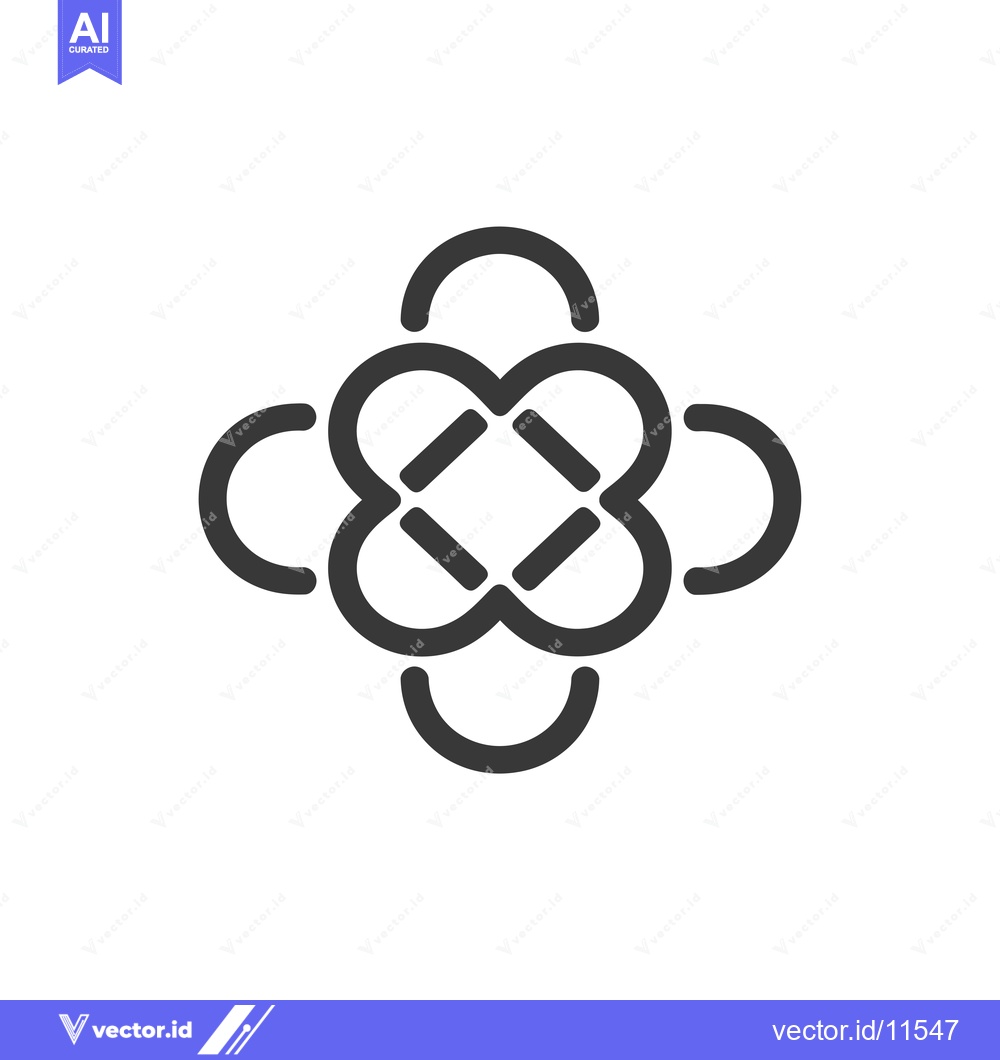 Premium Vector dari Abstract Geometric Pattern with Interconnected Loops