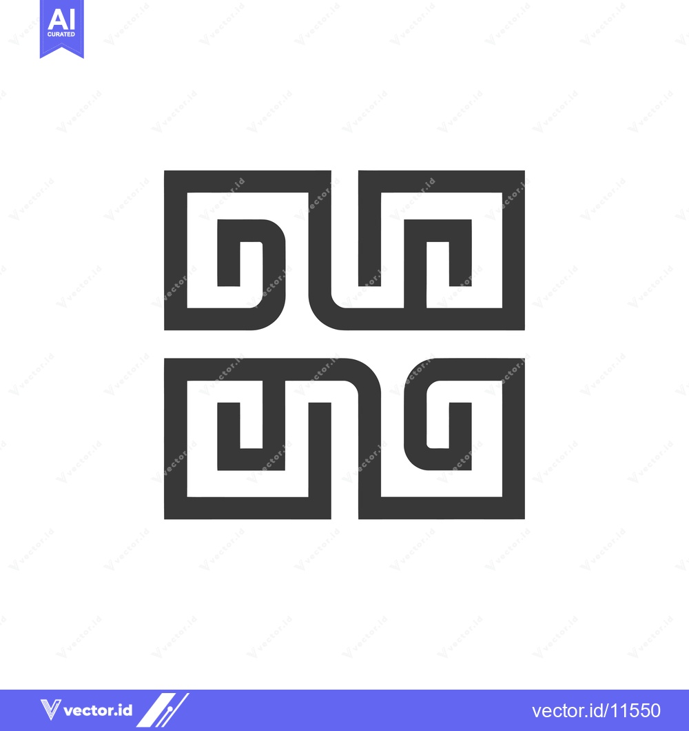 Premium Vector dari Abstract Geometric Pattern with Interlocking Squares and Lines