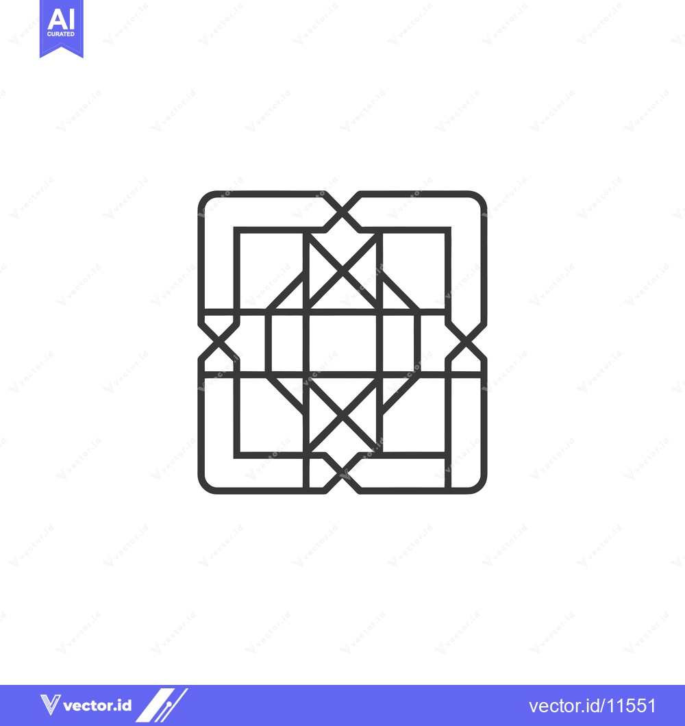 Premium Vector of Abstract Geometric Pattern with Interlocking Squares and Lines