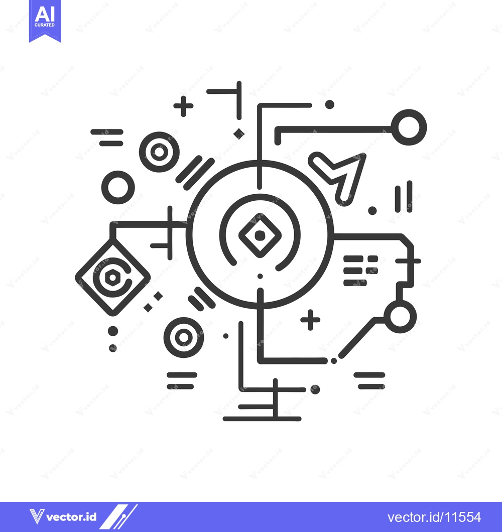 Premium Vector dari Abstract Geometric Pattern with Lines, Circles, and Squares