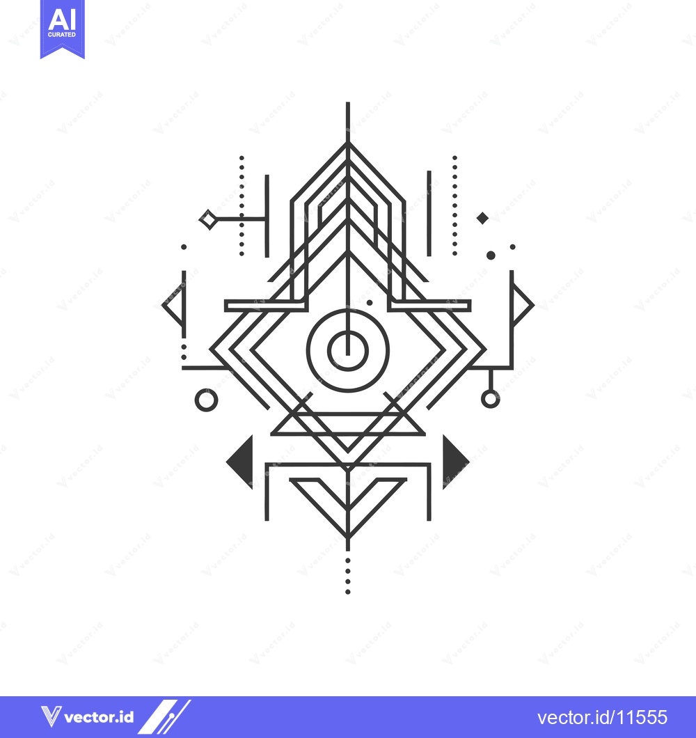 Premium Vector dari Abstract Geometric Pattern with Lines, Circles, and Triangles