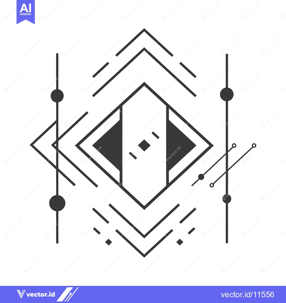 Premium Vector dari Abstract Geometric Pattern with Lines, Shapes, and Circles