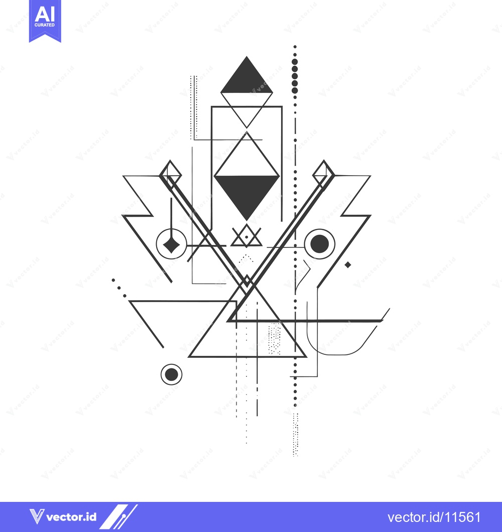 Premium Vector dari Abstract Geometric Pattern with Triangles, Lines, and Dots