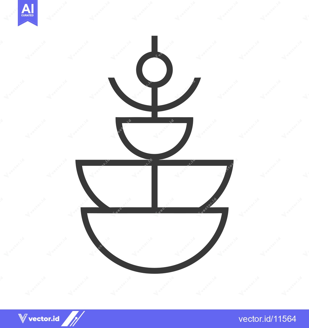 Premium Vector dari Abstract Geometric Plant Illustration with Three Layers of Bowls