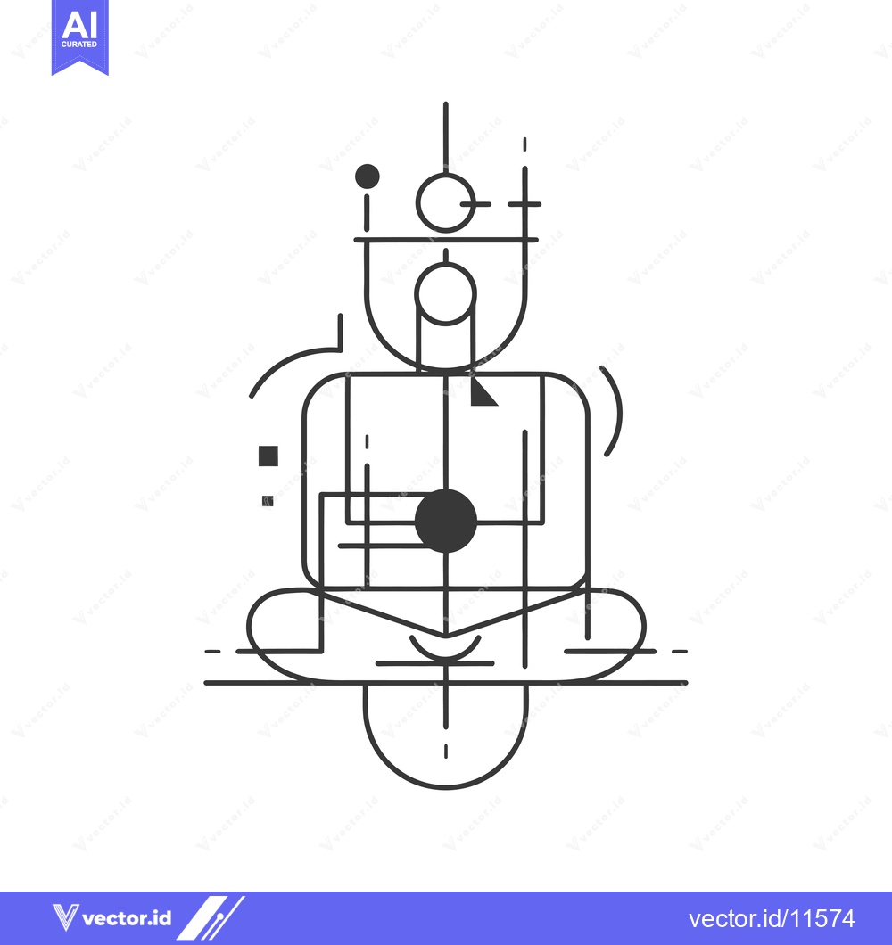 Premium Vector dari Abstract Geometric Representation of a Sitting Human Figure