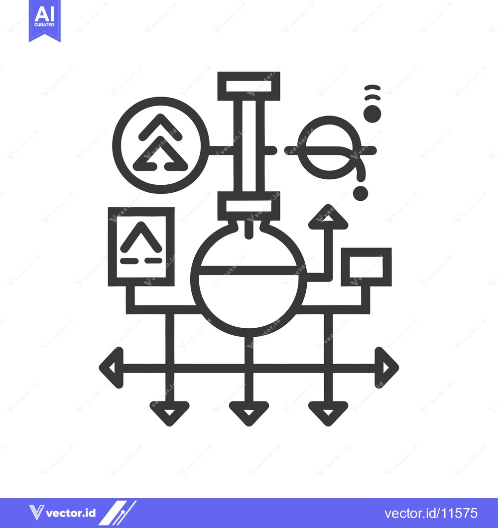 Premium Vector dari Abstract Geometric Representation with Arrows and a Round Vessel