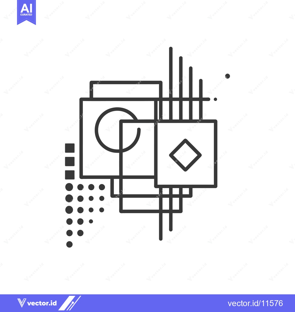 Premium Vector dari Abstract Geometric Shape Composition with Dots and Lines