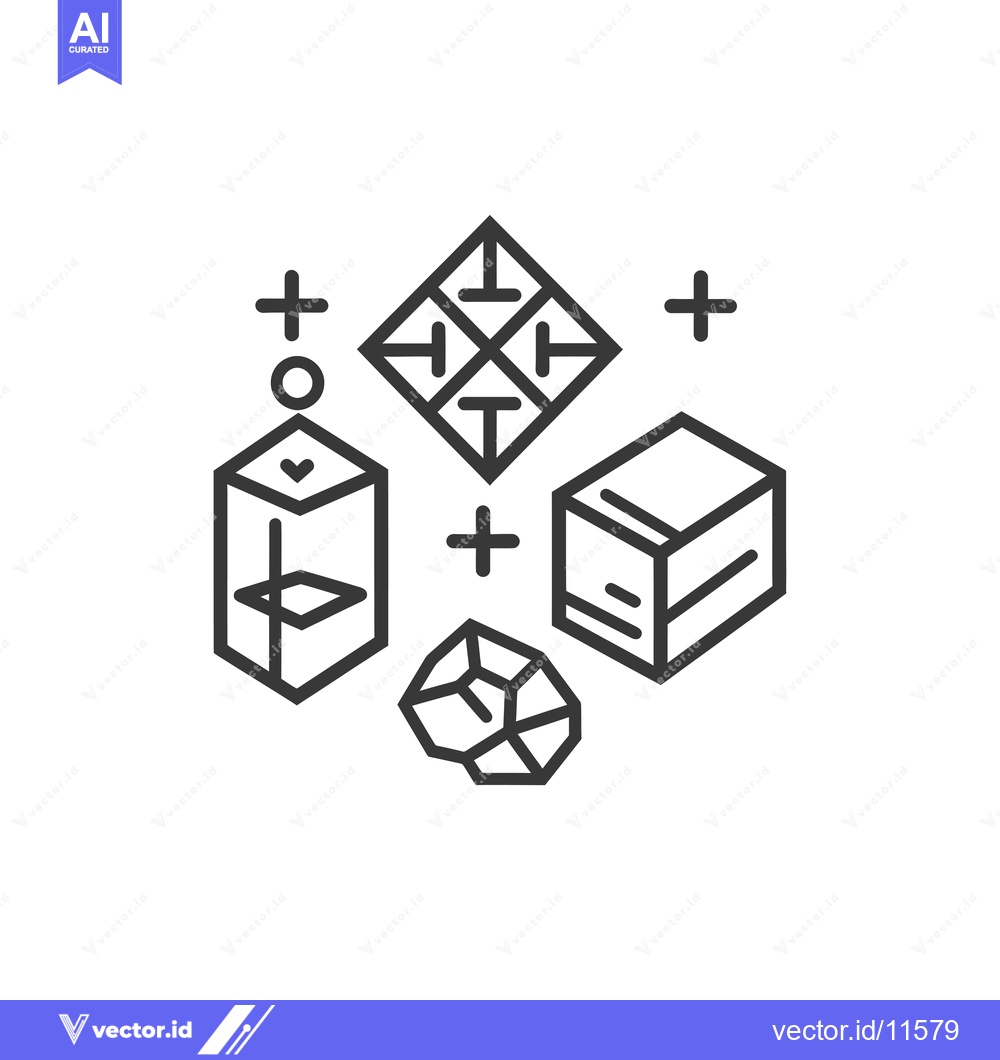 Premium Vector dari Abstract Geometric Shapes with Plus Signs and Circle