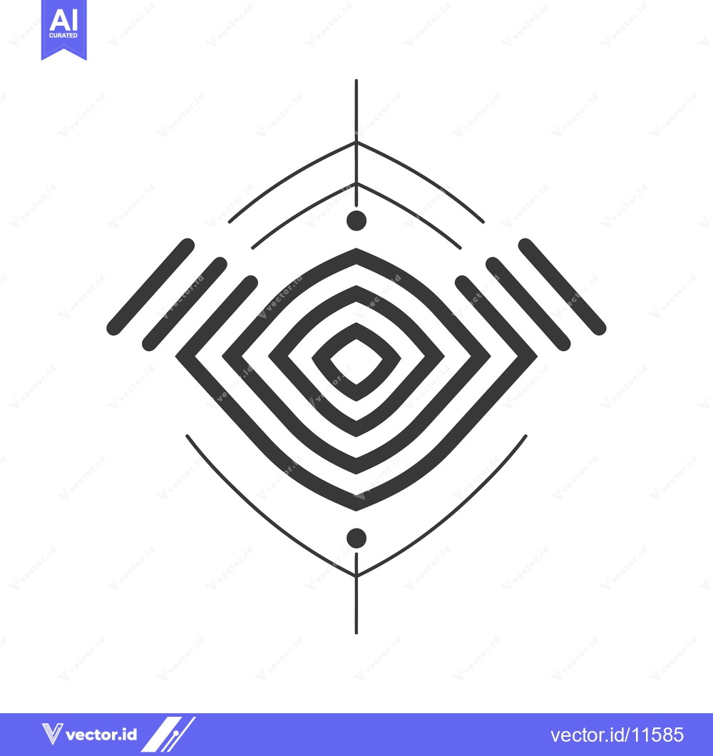 Premium Vector dari Abstract geometric shape with concentric squares and lines