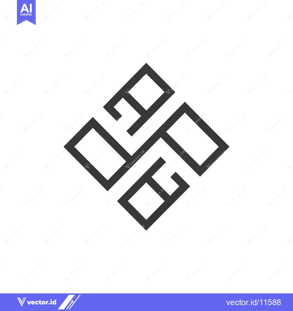 Premium Vector dari Abstract geometric shape with overlapping squares