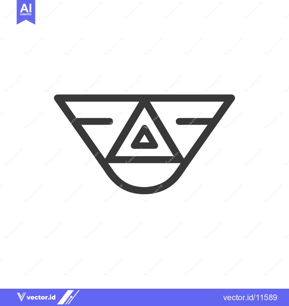 Premium Vector dari Abstract Geometric Shape with Triangles and a Curve