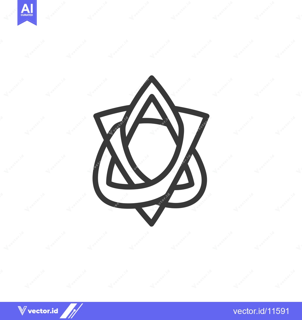 Premium Vector dari Abstract Geometric Star with Intertwined Lines