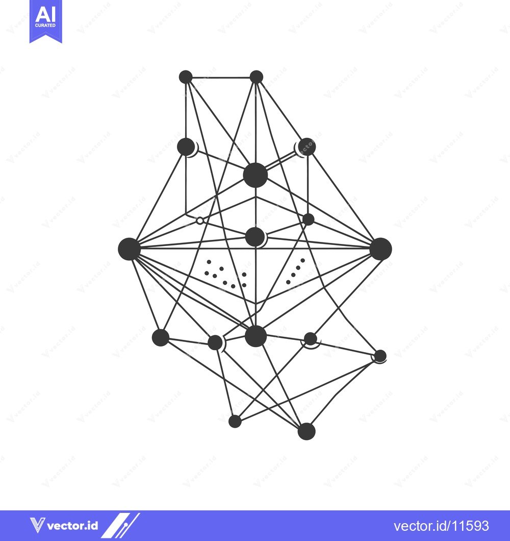 Premium Vector of Abstract Geometric Structure with Interconnected Nodes