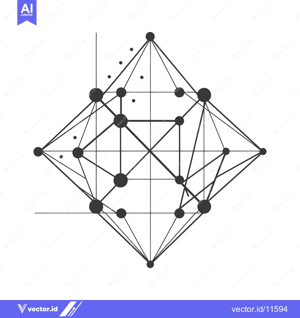 Premium Vector of Abstract Geometric Structure with Interconnected Nodes