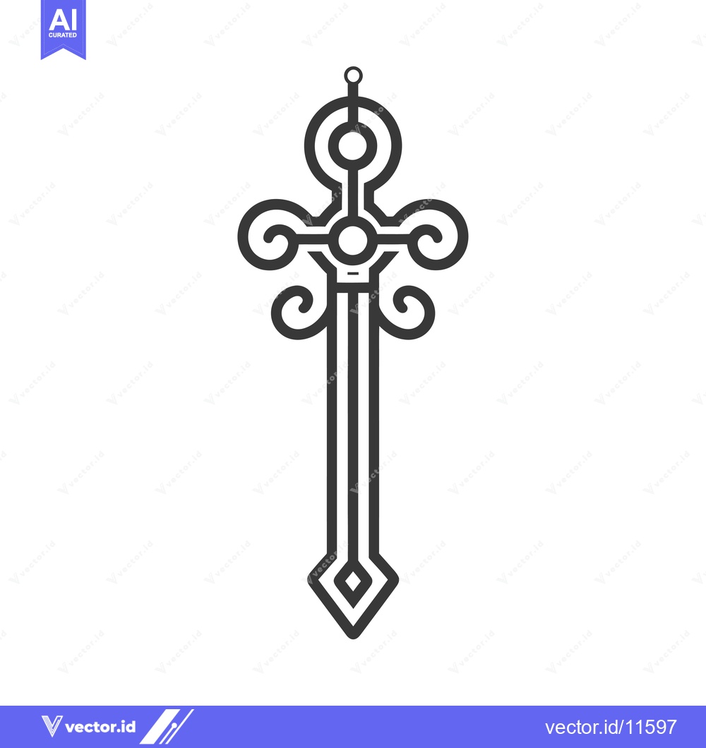 Premium Vector dari Abstract Geometric Sword Design with Ornate Details