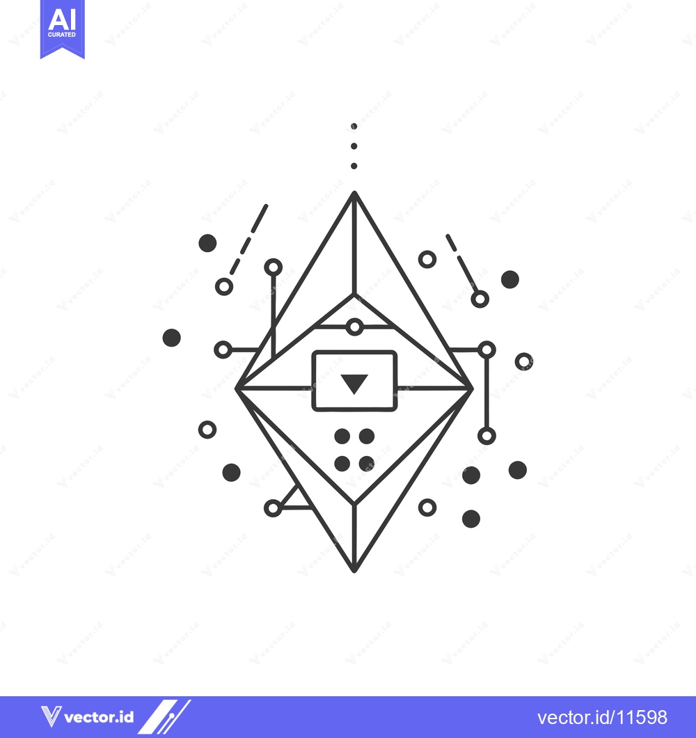 Premium Vector of Abstract geometric symbol with a central triangle and connected lines.
