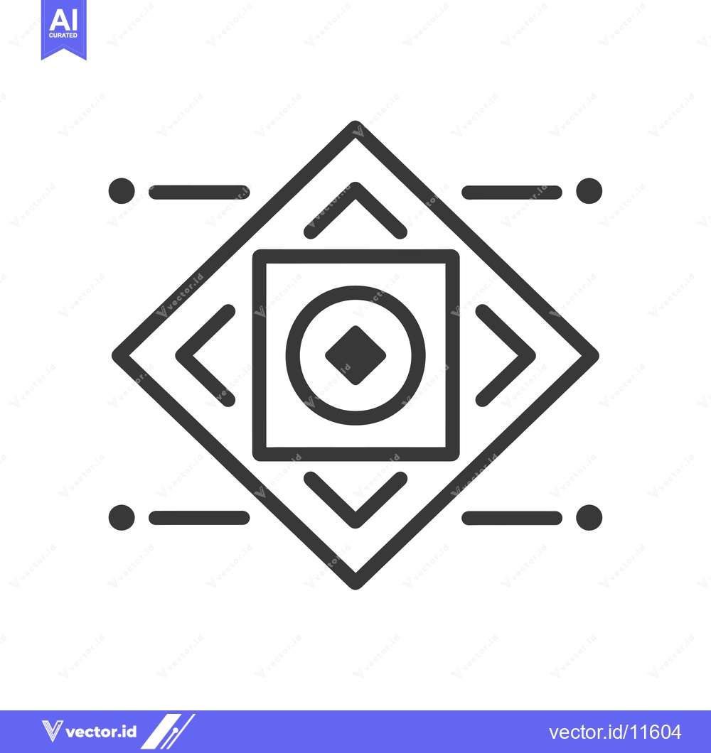Premium Vector dari Abstract Geometric Symbol with a Diamond and Arrows