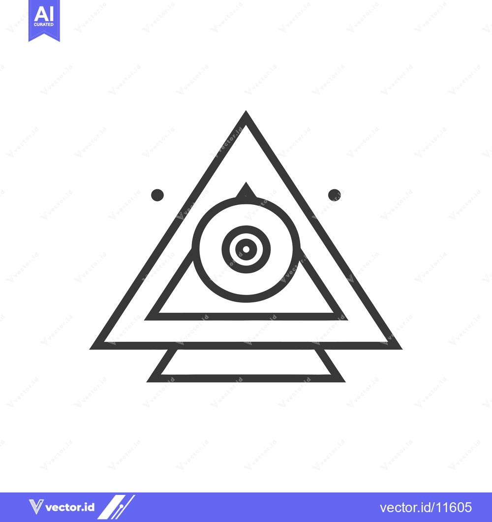 Premium Vector dari Abstract Geometric Symbol with an Eye Inside Three Interlocking Triang