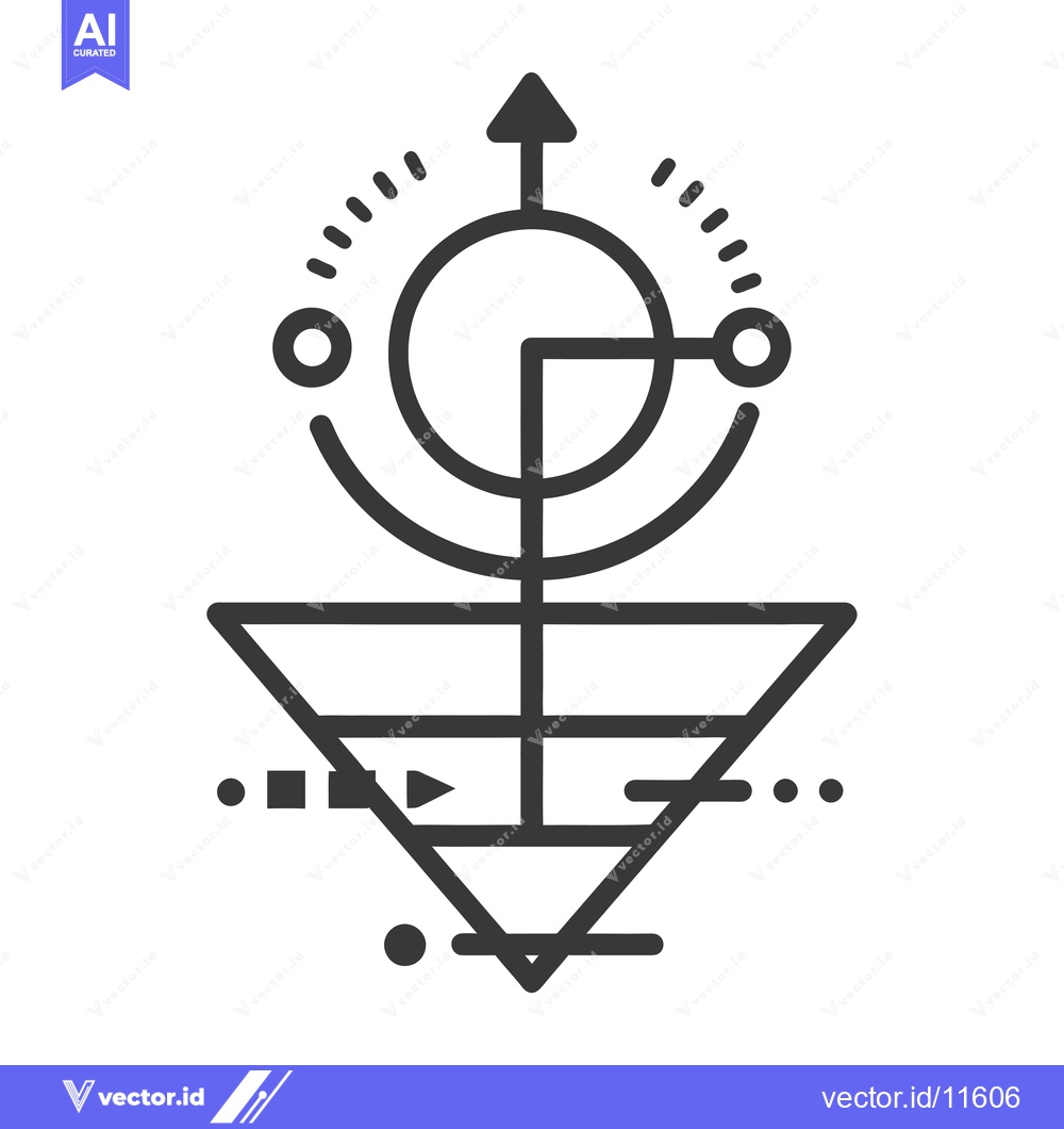 Premium Vector of Abstract Geometric Symbol with an Upward Arrow and Triangle