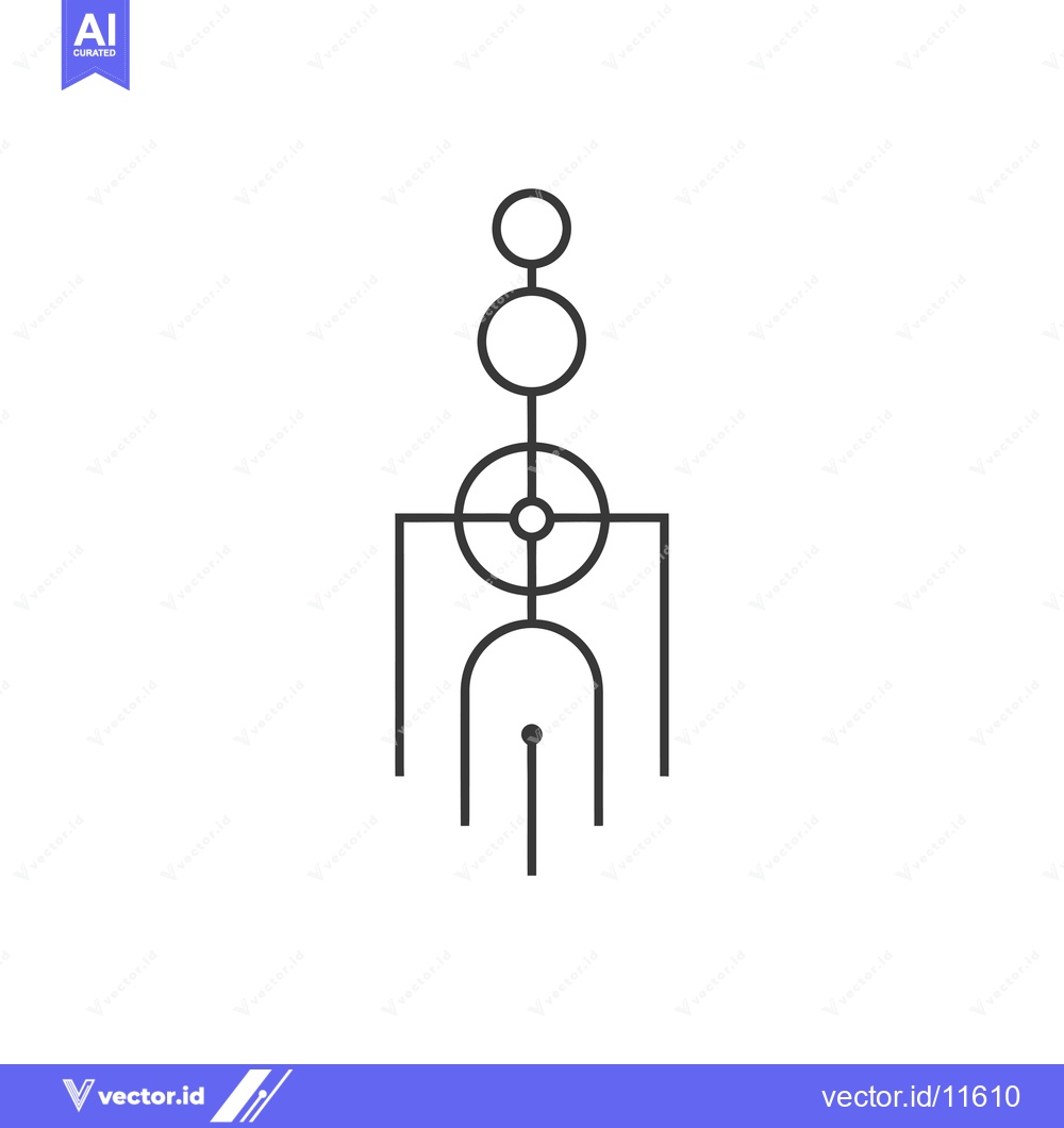 Premium Vector of Abstract Geometric Symbol with Circles and Lines