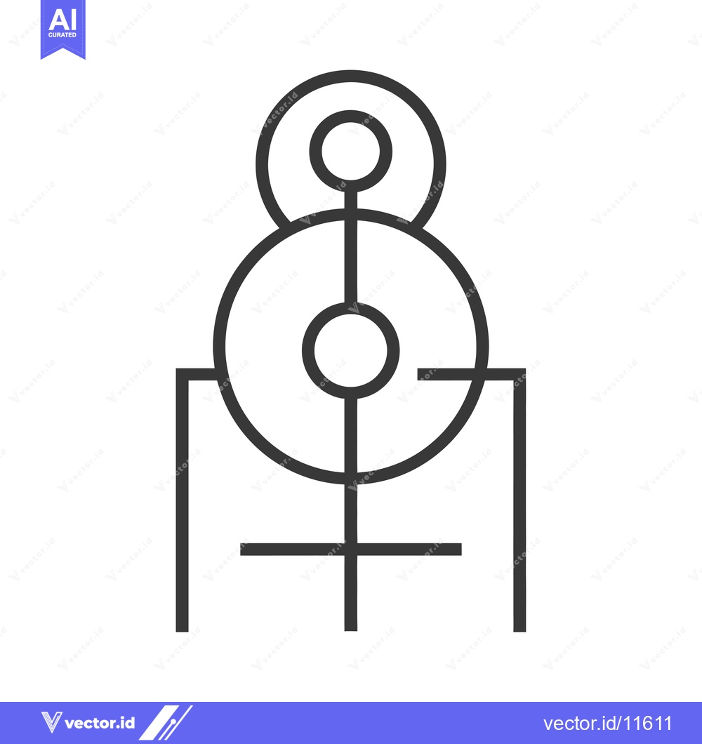 Premium Vector of Abstract Geometric Symbol with Circles and Lines