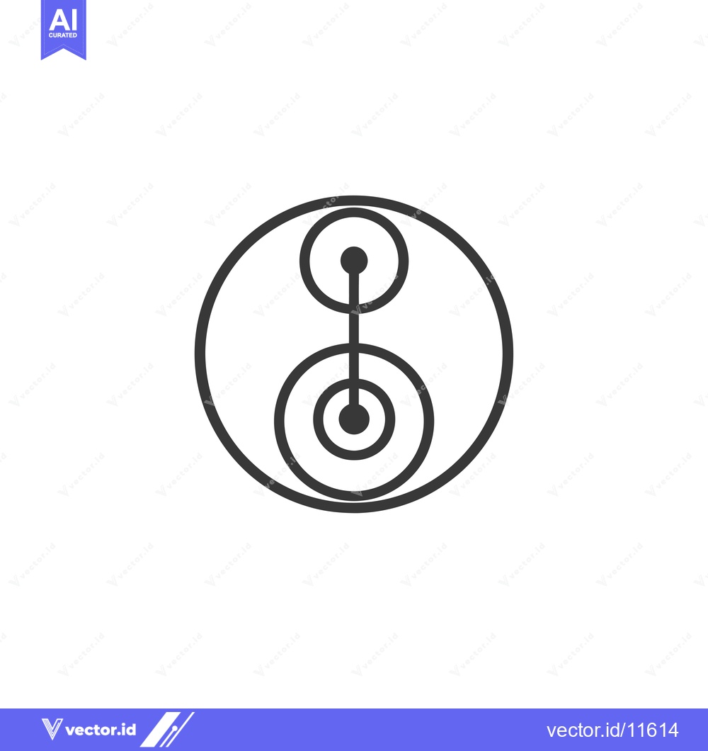 Premium Vector of Abstract geometric symbol with concentric circles and a line