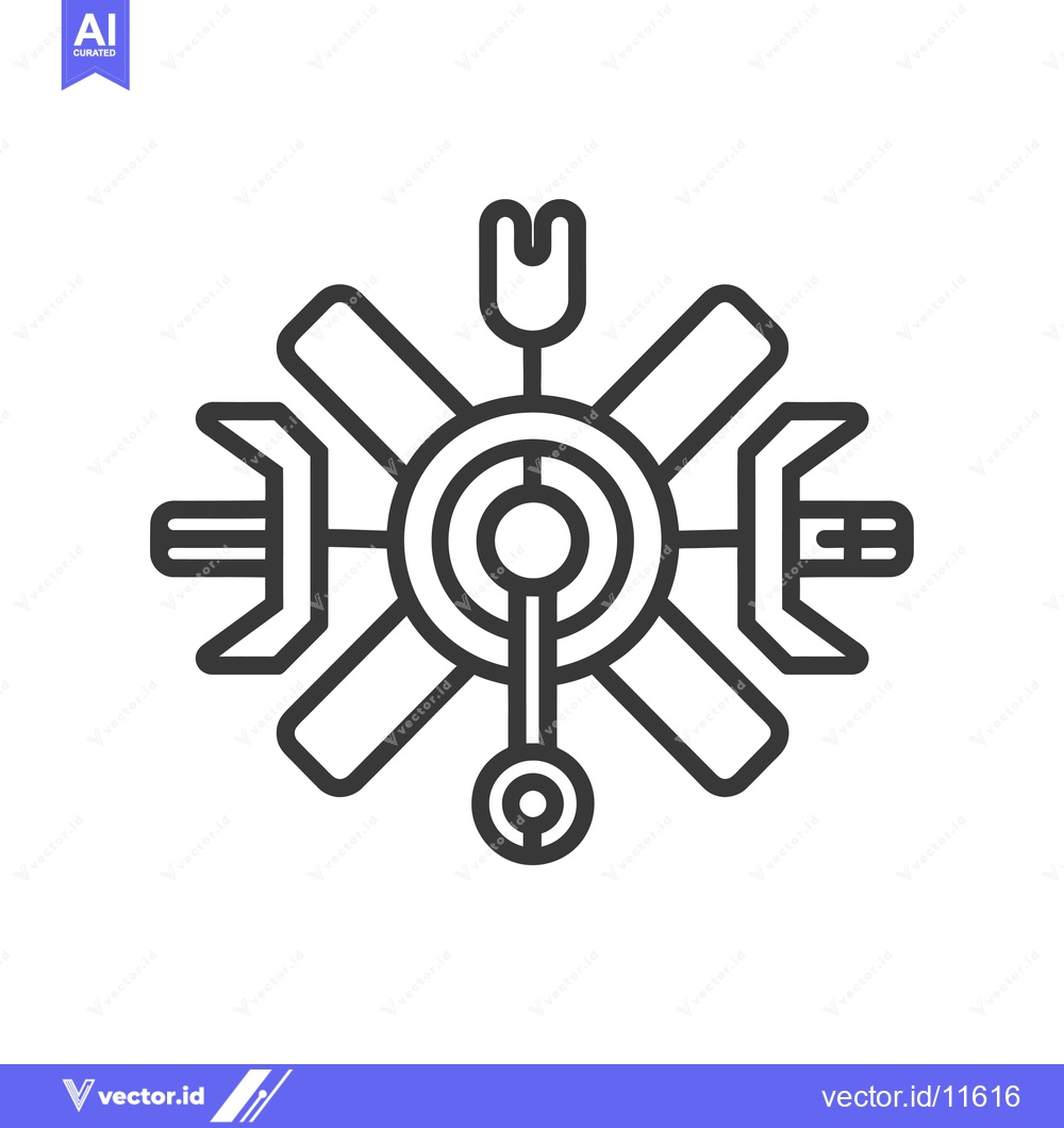 Premium Vector dari Abstract Geometric Symbol with Concentric Circles and Arms