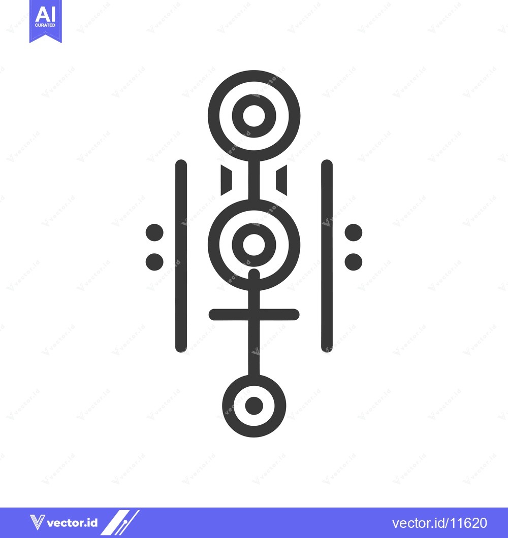 Premium Vector dari Abstract geometric symbol with concentric circles and vertical lines