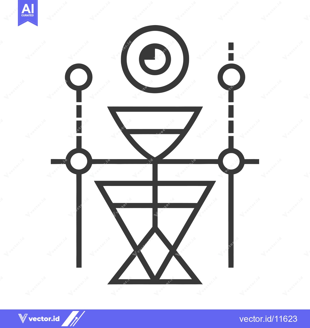 Premium Vector dari Abstract Geometric Symbol with Eye, Triangles, and Circles